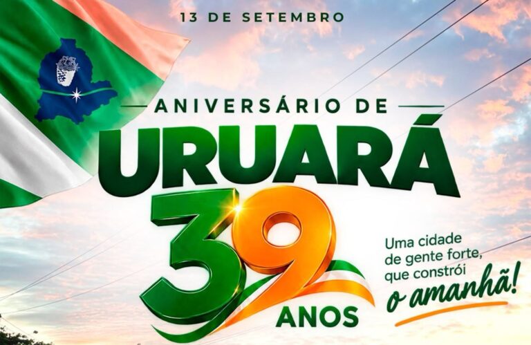 Hoje, 13 de setembro, celebramos com orgulho os 39 anos de Uruará!